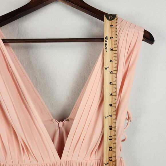 Free People x Fame & Partners Allegra Long Pleated Dress Pink Women’s SZ 8 - Picture 11 of 16